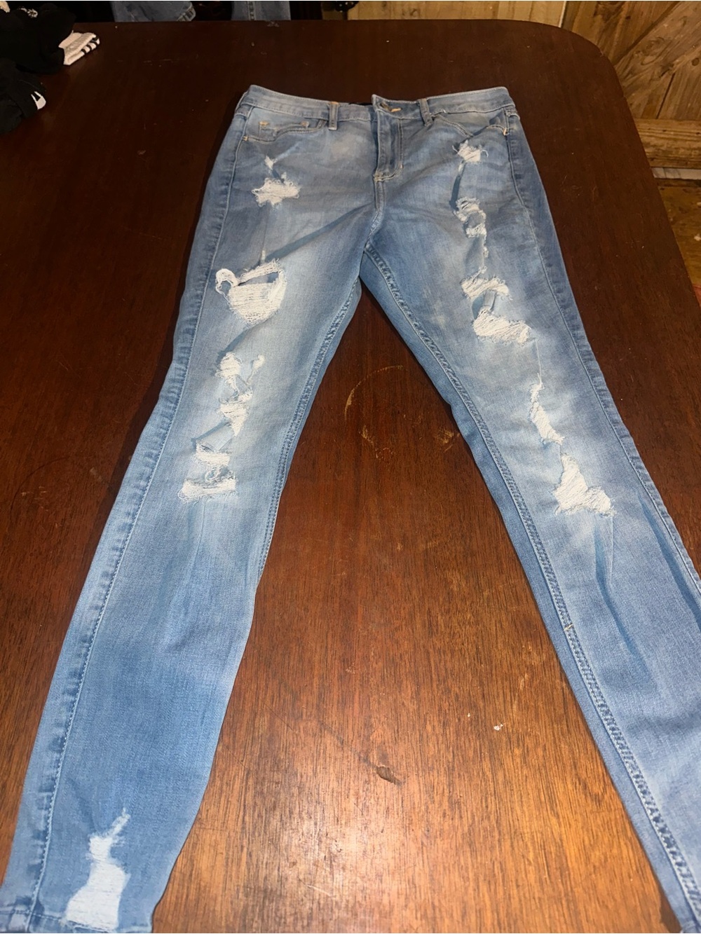 Hollister Light Blue Distressed Skinny Jeans